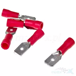 Konektor podwójny izolowany, męski, 6,4x0,8mm, czerwony