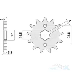 Zębatka przednia JT 420, 13z, Aprilia 06- / Derbi Senda 00- / Gilera RCR / SMT 03-