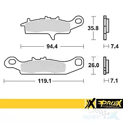 Klocki hamulcowe przednie, lewe, Prox KH342 (37.209402) Kawasaki KFX 450R 08-14, KVF 650 BRUTE FORCE '05-13