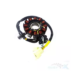 Stator iskrownik, stojan alternatora, 12 cewek, 2x kostka 3/2 piny, Junak 806 Euro 5