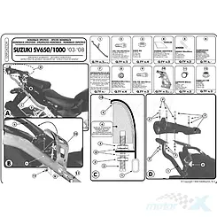 Stelaż kufra centralnego Kappa Suzuki SV 650 / SV 650 S  / SV 1000 / SV 1000 S bez płyty