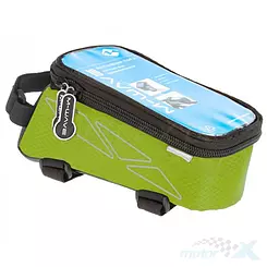 Sakwa rowerowa M-Wave, montowana na ramę za kierownicą, wzmocniona, z oknem na telefon, zielona