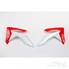 Osłona chłodnicy biało-czerwona UFO Plast Honda CRF 250 R / 450 R