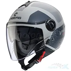 Kask motocyklowy otwarty, piaskowo-szary (mat), Caberg Riviera V4X Alpha