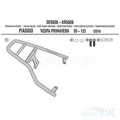 Stelaż kufra centralnego Kappa Vespa Primavera 50-125-150, Vespa Sprint 50-125-150