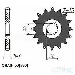 Zębatka przednia Sunstar SUNF517  17 zębów