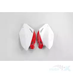 Osłony tylne górne komplet biało-czerwony UFO Plast Honda CRF 250 R 04-05