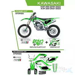 Zestaw osłon nadwozia zielony UFO Plast Kawasaki KXF 250 / 450