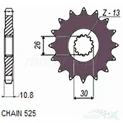 Zębatka przednia Sunstar  SUNF421  16 zębów