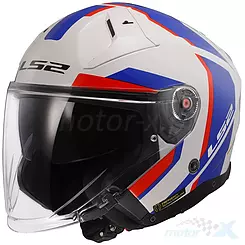 Kask otwarty LS2 OF603 Infinity II Focus Biało-Niebiesko-Czerwony