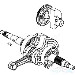 Wał korbowy + wałek wyrównoważający 410mm Kymco MXU 500 / UXV 500