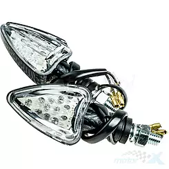 Kierunkowskazy M8 LED carbon biały klosz