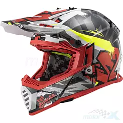 Kask offroad LS2 MX437 Fast Evo Crusher Black Red 2020