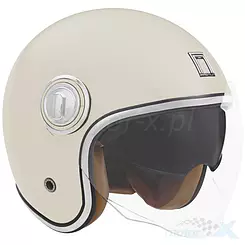 Kask otwarty Jet z blendą Nox PREMIUM Heritage Kremowy