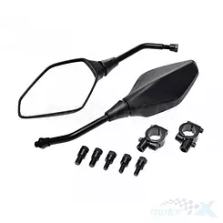 Lusterka uniwersalne, z homologacją E24, z obejmami, na kierownicę 22mm, WM Motor, do skutera, motocykla, ATV