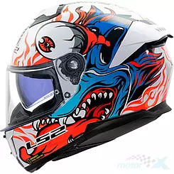Kask integralny LS2 FF808 Stream II Inferno Biało-Niebieski