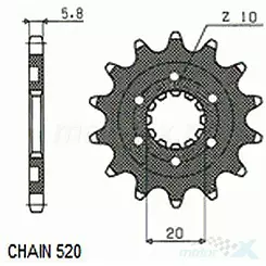 Zębatka przednia Sunstar  SUNF311  15 zębów