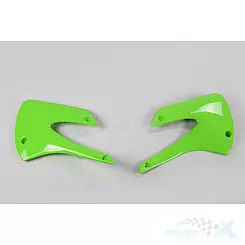 Osłony chłodnicy zielone UFO Plast Kawasaki KX 85 01-13