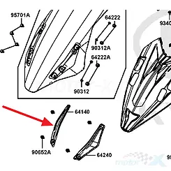 Osłona dekoracyjna szyby czołowej prawa czarna Kymco AK 550