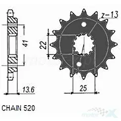Zębatka przednia Sunstar  SUNF379  14 zębów