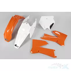 Zestaw osłon nadwozia biało-pomarańczowe UFO Plast KTM SX 85 06-12