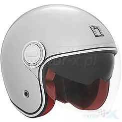 Kask otwarty Jet z blendą Nox PREMIUM Heritage Solid Srebrny