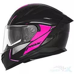 Kask integralny full face z blendą Nox N401 Xeno Matowy Czarno-Różowy