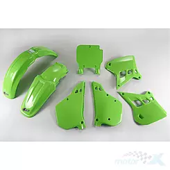 Zestaw osłon nadwozia zielony UFO Plast Kawasaki KX 125 90-91