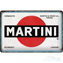 Tablica, plakat 20x30 cm, tłoczona blacha, martini logo white 22346
