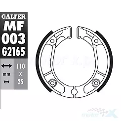 Szczęki hamulcowe 110x25mm Galfer MF003