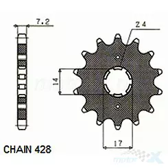 Zębatka przednia Sunstar SUNF223  13 zębów