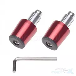 Końcówki kierownicy, metalowy kołek rozporowy 17.7mm, czerwone, 2 sztuki