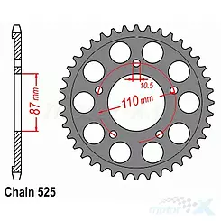 Zębatka tylna SUNR1-4386-44 BER5134/C-44