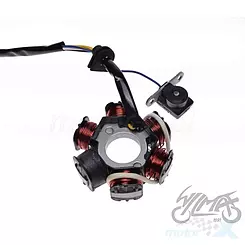 Stator iskrownik, stojan alternatora, 6 cewek 50-100cc Peugeot AC vertical 