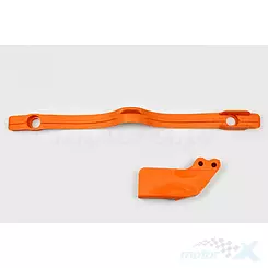 Prowadnica i ślizg łańcucha napędowego zestaw pomarańczowy UFO Plast KTM SX / SX-F / EXC / EXC-F 97-07