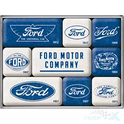 Magnes 9 sztuk Ford Logo Evolution Nostalgic Art 83123
