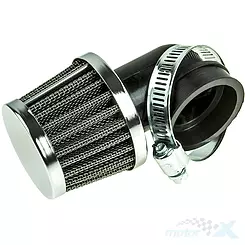 Filtr powietrza stożkowy 38mm 90° chrom
