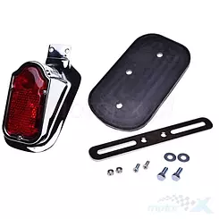 Lampa tylna z podświetleniem tablicy, chrom, bez czaszki, WM Motor 6036, Harley