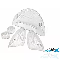 Klosze kierunkowskazów i lampy tylnej STR8, białe, MBK Nitro / Yamaha Aerox 1999- (E)
