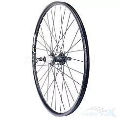 Felga tylna, koło rowerowe 26", O/ALEXRIMS MD17 V, czarna, piasta GL-B44R-QR, 32 szprychy, kaseta, szybkozamykacz