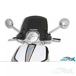 Szyba, owiewka przednia, mocno przyciemniana, 450x340mm, Malossi Sport, Piaggio Liberty iGet 50-150 Euro4-5 15-