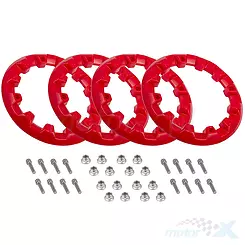 Zestaw 4 plastikowych nakładek na felgę 7'' (kołpaki), czerwone Barton ATV 125-9 i 125-X