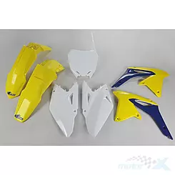 Zestaw osłon nadwozia  żółto-biało-granatowy UFO Plast Suzuki RMZ 450 08-17