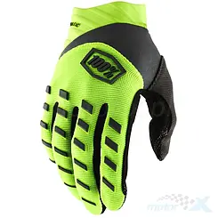 Rękawice motocyklowe offroad, żółty fluo-czarne, 100 Percent (100%) Airmatic