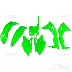 Zestaw osłon nadwozia zielony fluo UFO Plast Kawasaki KXF 250 17'