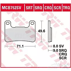 Klocki hamulcowe Sinter Track KH379 TRW Lucas MCB752TRQ