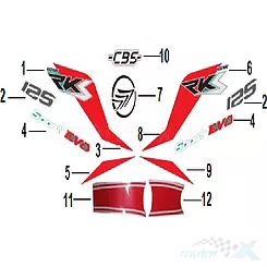 Naklejka (2) "125" lewa Keeway RKS Sport EFI Euro 4 05571U21F905