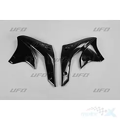 Osłony chłodnicy czarne UFO Plast Kawasaki KXF 450   06-08