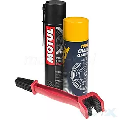 Zestaw do konserwacji łańcucha napędowego Mannol Motul Road (szczotka + Chain Cleaner + C2+)