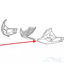 Osłona lewa dolna, pług dolny, szara HT00, Keeway RKF 125 65406L43HT00